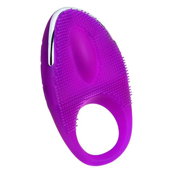 Фиолетовое перезаряжаемое виброкольцо с ресничками JOS RICO