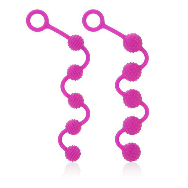 Две анальные цепочки различного рельефа Posh Silicone O Beads