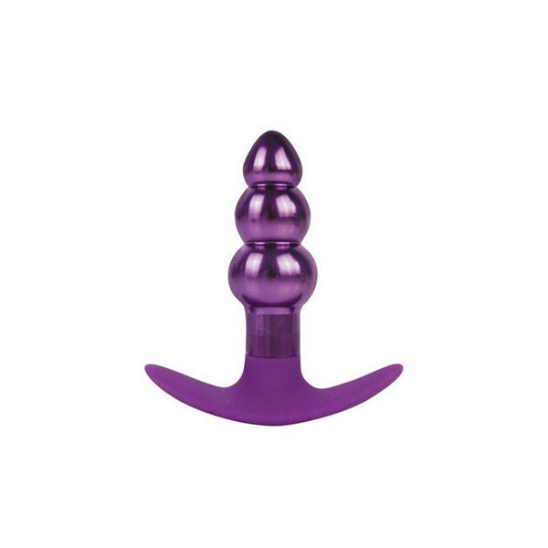Анальная металлическая втулка фиолетового цвета - 9,6 см.