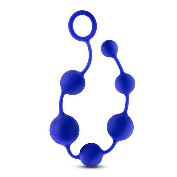 Синяя анальная цепочка 16 Inch Silicone Anal Beads - 40,6 см.