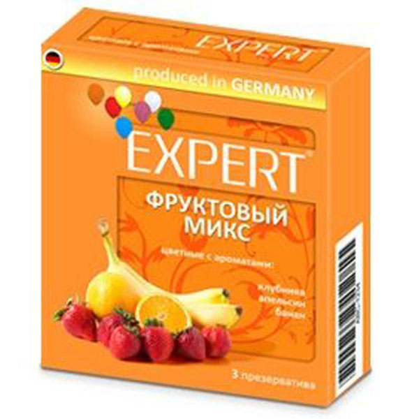 Цветные презервативы Expert Фруктовый микс - 3 шт.