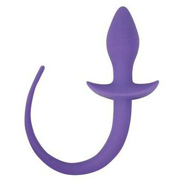 Фиолетовая анальная втулка с хвостиком