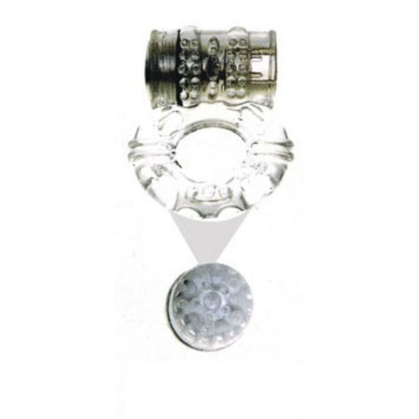 Прозрачное эрекционное кольцо с вибратором и стимуляцией клитора