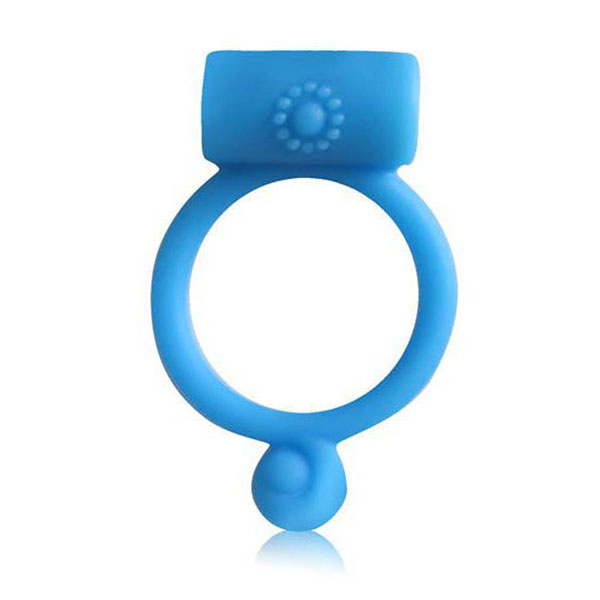Синее силиконовое кольцо с вибрацией
