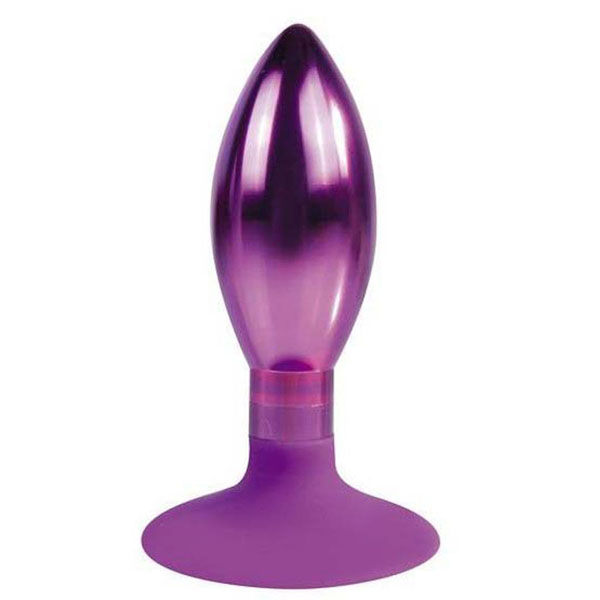 Фиолетовая каплевидная анальная пробка - 10 см.