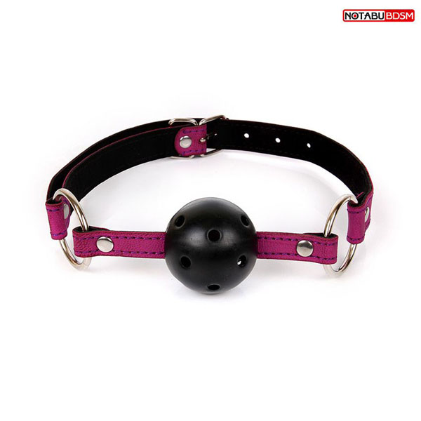 Фиолетово-черный кляп-шарик Ball Gag