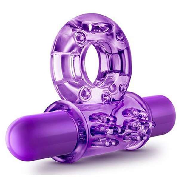 Фиолетовое эрекционное виброкольцо Couples Play Vibrating Cock Ring
