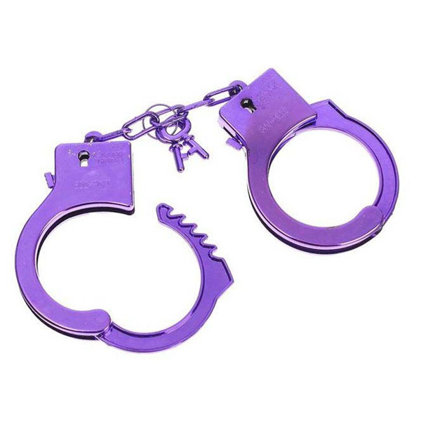 Фиолетовые пластиковые наручники Блеск 