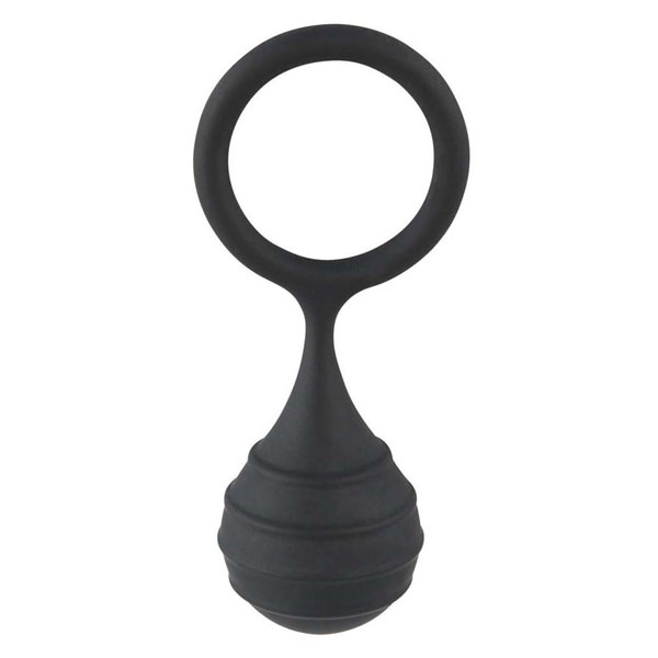 Черное силиконовое кольцо Cock ring weight с утяжелением