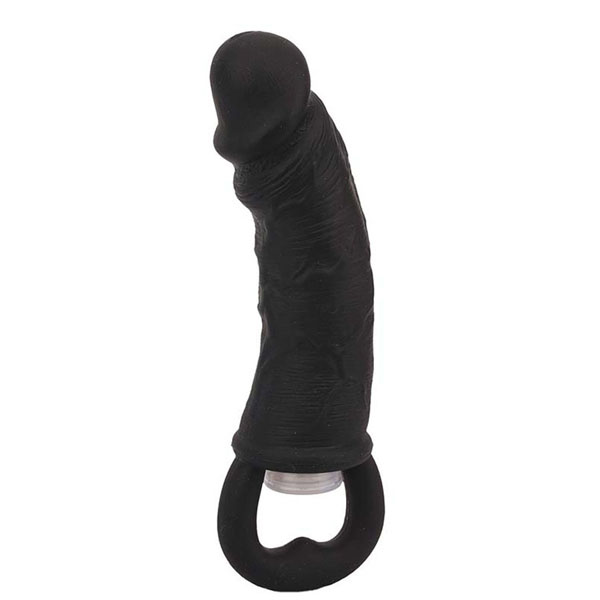 Чёрная вибровтулка-фаллос Erotic Loop Tuggers Hard Core - 11,4 см.