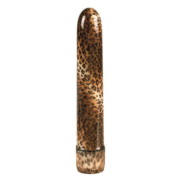 Водонепроницаемый леопардовый вибратор - 17 см.