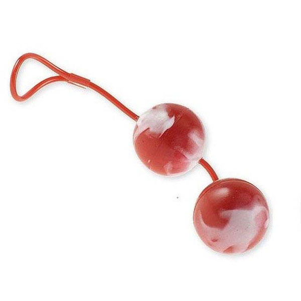 Красно-белые вагинальные шарики со смещенным центром тяжести Duoballs