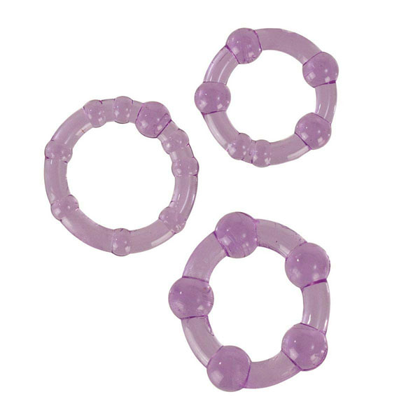 Набор из трех фиолетовых колец разного размера Island Rings 