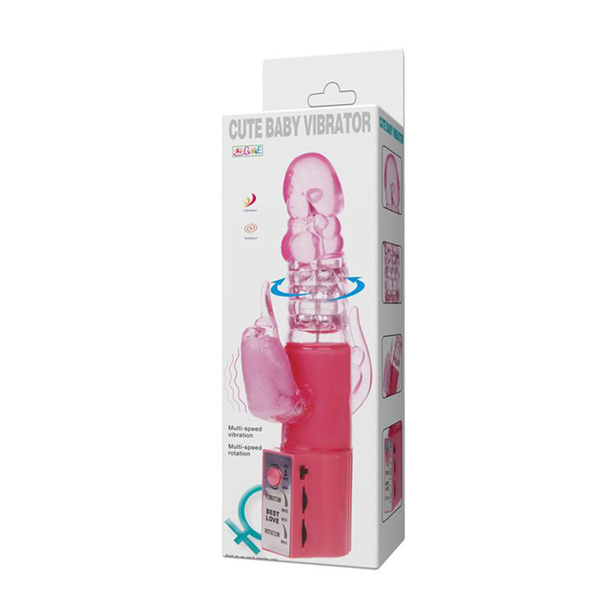 Розовый хай-тек вибратор Cute Baby Pink - 24 см.