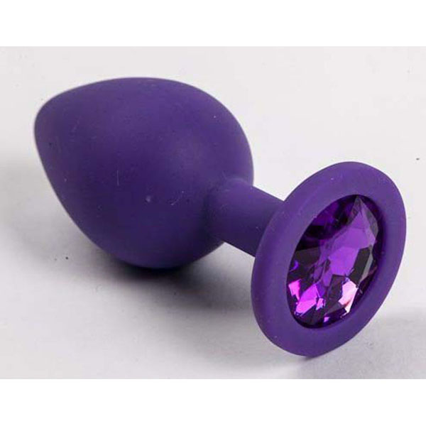 Большая фиолетовая силиконовая пробка с фиолетовым кристаллом - 9,5 см.