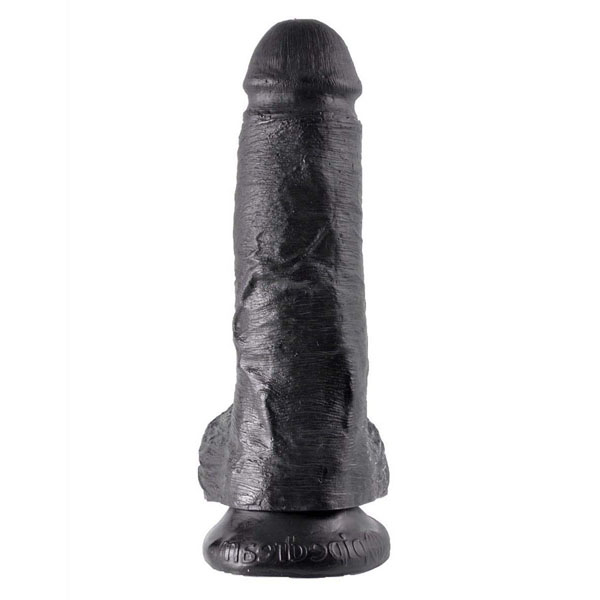 Чёрный фаллоимитатор 8 Cock with Balls - 21,3 см.