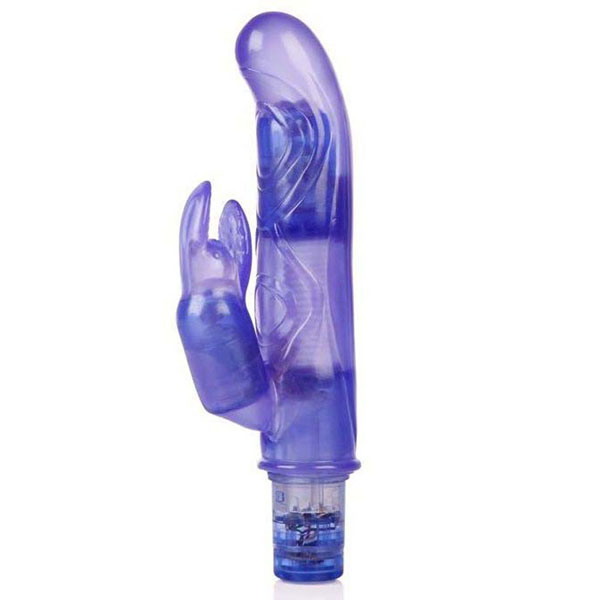 Фиолетовый вибромассажер 10-Function Bendie Bounding Bunny Vibes - 22,8 см.
