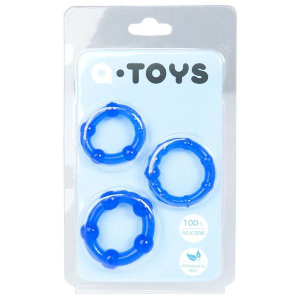 Набор из 3 синих эрекционных колец A-toys