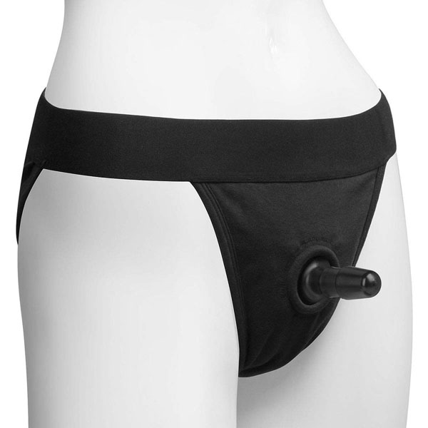 Трусики с плугом Vac-U-Lock Panty Harness with Plug Full Back - L/XL