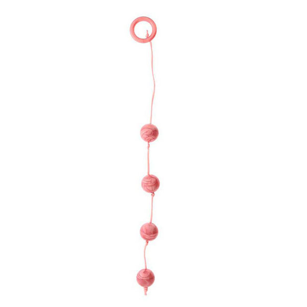 Розовые перламутровые анальные шарики большого диаметра