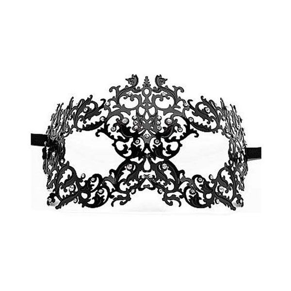 Чёрная металлическая маска Forrest Queen Masquerade