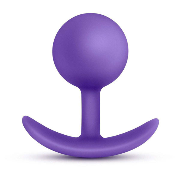 Фиолетовая пробка-шар для ношения Luxe Wearable Vibra Plug - 8,9 см.