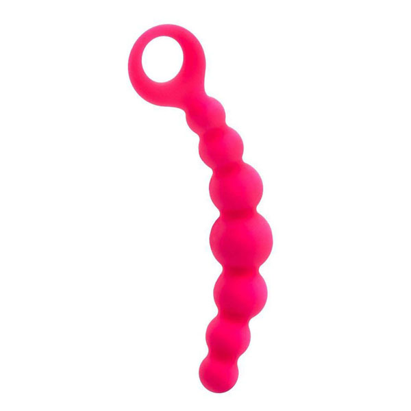 Розовый анальный стимулятор с ручкой-кольцом