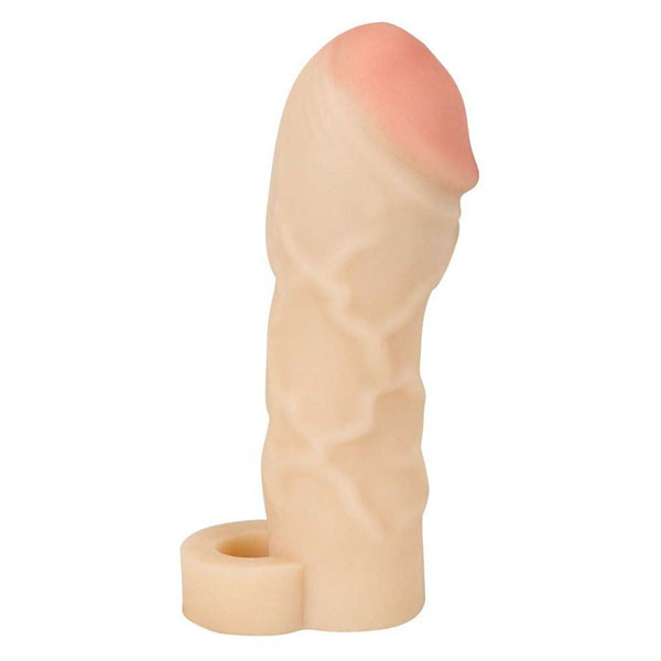 Закрытая удлиняющая насадка на пенис с подхватом мошонки Thicker Bigger Extension - 17 см.