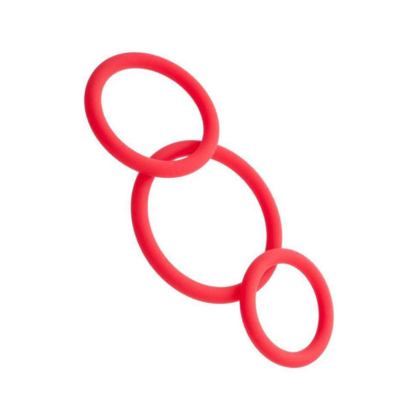 Набор из 3 красных эрекционных колец различного диаметра