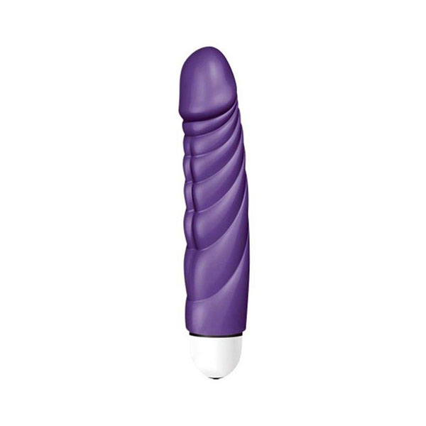 Фиолетовый вибратор с ребрышками Mr.Perfect Intense - 15,2 см.