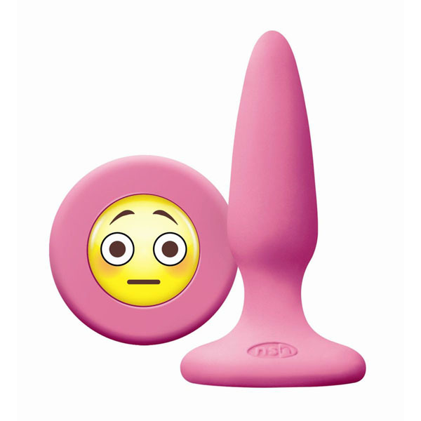Розовая силиконовая пробка Emoji Face OMG - 8,6 см.