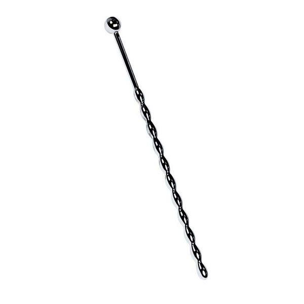 Серебристый длинный уретральный плаг-косичка TOYFA Metal - 15,7 см.