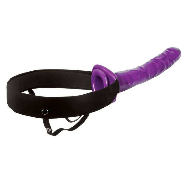 Мужской полый фиолетовый страпон 10 Purple Passion Hollow Strap-On - 24 см.