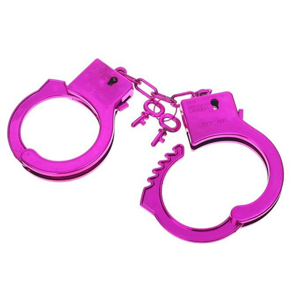 Ярко-розовые пластиковые наручники Блеск 