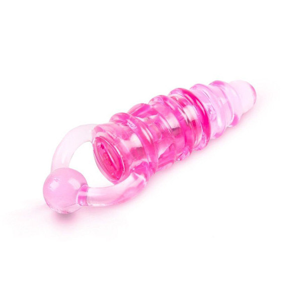 Розовое эрекционное кольцо с удлиненным клиторальным стимулятором