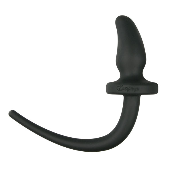 Черная анальная пробка Dog Tail Plug с хвостом