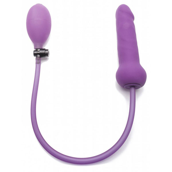 Фиолетовый анальный фаллоимитатор с подкачкой - 18 см.