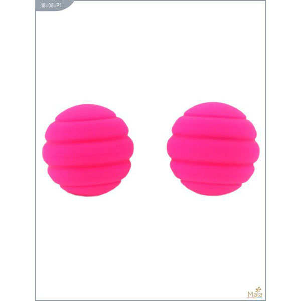 Металлические шарики Twistty с розовым силиконовым покрытием