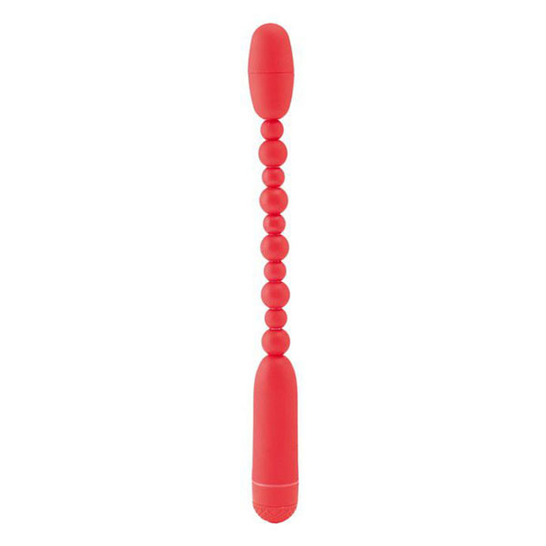 Красный анальный вибратор-палочка - 19 см.