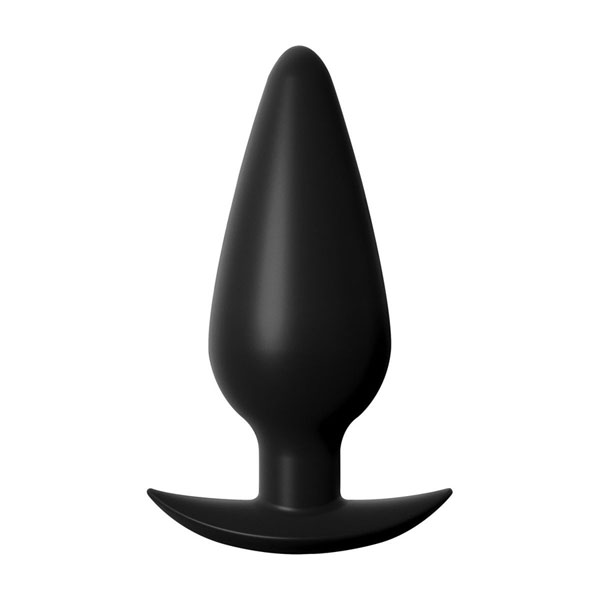 Черная коническая анальная пробка Small Weighted Silicone Plug - 10,4 см.